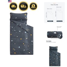 Kids Nap Mat Galaxy Spaces Toddler Sleeping Bag with Pillow Blanket 50x20