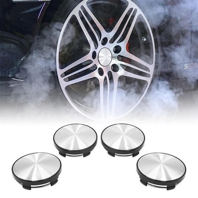 4pcs 5 Clips Universal 60mm Dia Car Wheel Center Tyre Hub Caps Cover Kit Black