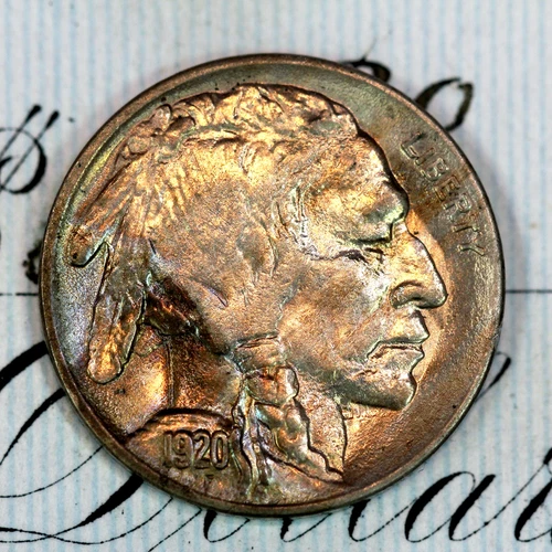 * 1920-P * SOLID+ GEM BU MS BUFFALO NICKEL * FROM ORIGINAL COLLECTION