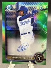 2022 Bowman - Chrome Prospect Autographs Wilmin Candelario #CPA-WC Green...