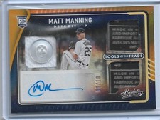 2022 Panini Absolute Matt Manning Laundry Tag Gold Prizm Auto Laundry Tag /10