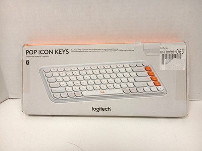 Logitech Poop Icon Keys Wireless Bluetooth Keyboard, White
