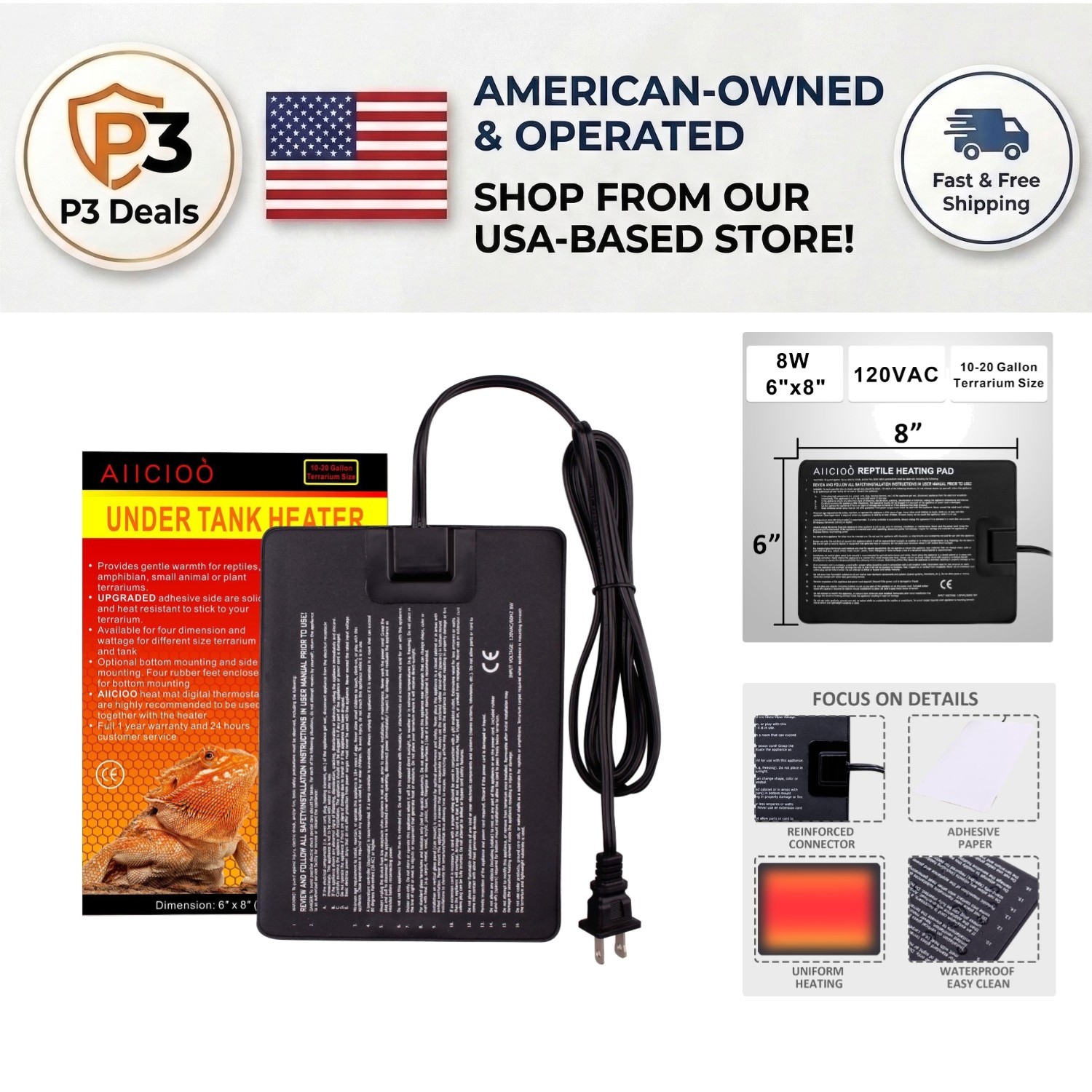 With Thermostat - 8 Watt For Tank Comfort