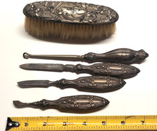 Art Noveau antique  manicure/grooming set - 6.5 oz total wgt