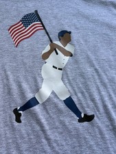 Baseballism Babe Ruth Patriotic men Small American Flag Baseball Cotton Tshirt