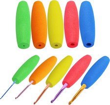 5PCS Crochet Hook Grips Set Ergonomic Crochet Hook Handle Multi-Size Ergonomic C