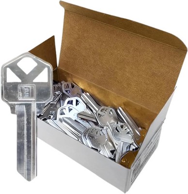 Key Blanks in Premium Brass Quality KW1 Uncut Blank Keys 5-Pack0 Keys Silver