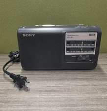 TESTED Sony ICF38 Vintage Portable AM/FM Radio Black Works Excellent