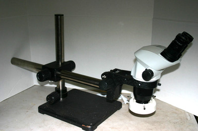Olympus SZ-61 Stereozoom Microscope on Boom Std 7-45X Ringlight 0.75x - Nice #2