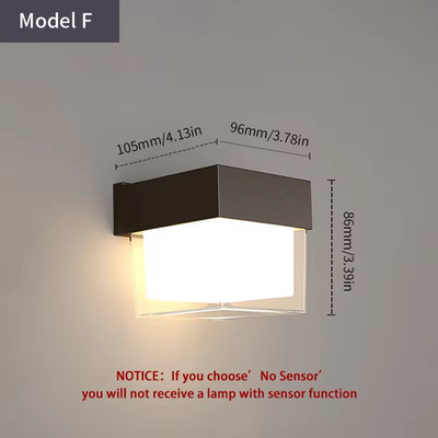 LED-Wandleuchte mit Bewegungsmelder, 85 265V, 12/30W, wasserdicht, moderne Außen