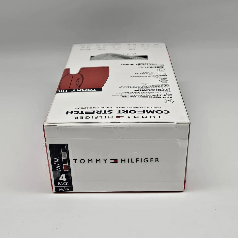 TOMMY HILFIGER Men's S M L Cotton Comfort Stretch 4 Pack Boxer Briefs Assorted - Image 2 of 4