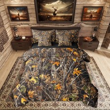 Camo Bedding Set Rustic Farmhouse Camouflage King Comforter Set with Sheets 7...