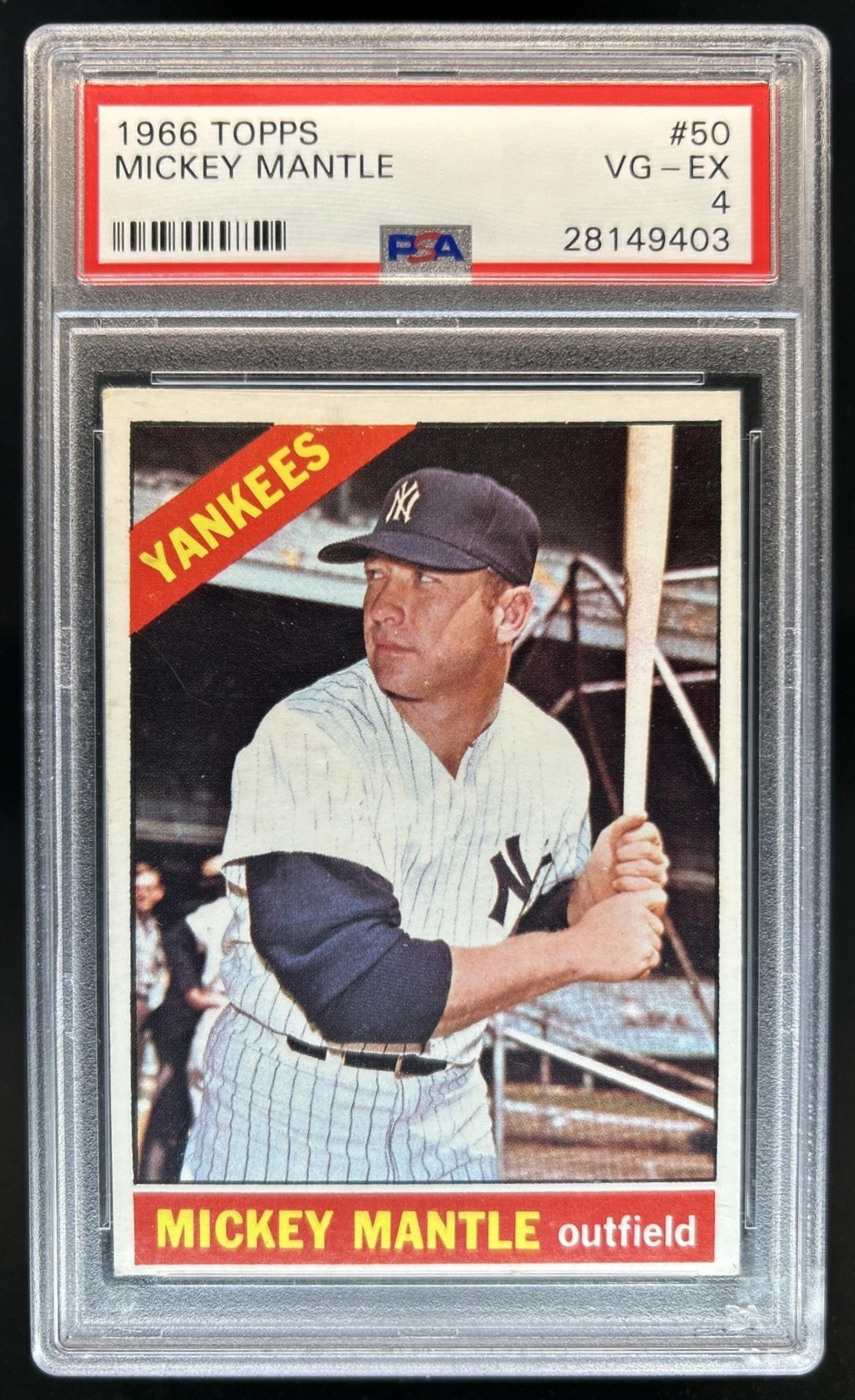 1966 Topps Mickey Mantle #50 New York Yankees PSA 4