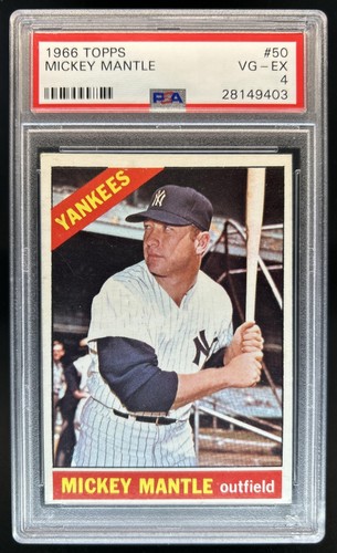 1966 Topps Mickey Mantle #50 New York Yankees PSA 4