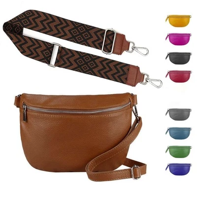 DAMEN LEDER TASCHE Umhängetasche BRUST GÜRTEL BAUCH HÜFTE CROSS OVER BODY BAG - Bild 1 von 4