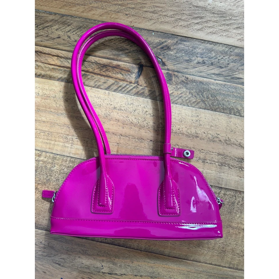 Zara Pink Patent Leather Dome Shoulder Bag Y2K Style - Image 2 of 4