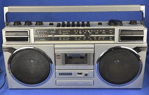Vintage 1980s Sanyo M9927K Boombox Stereo Radio Cassette Player Works...Sort Of
