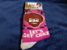 NWT Bob Ross Crew Socks,Multicolor,Fits Shoe Size Women:9-14,Men 8-12