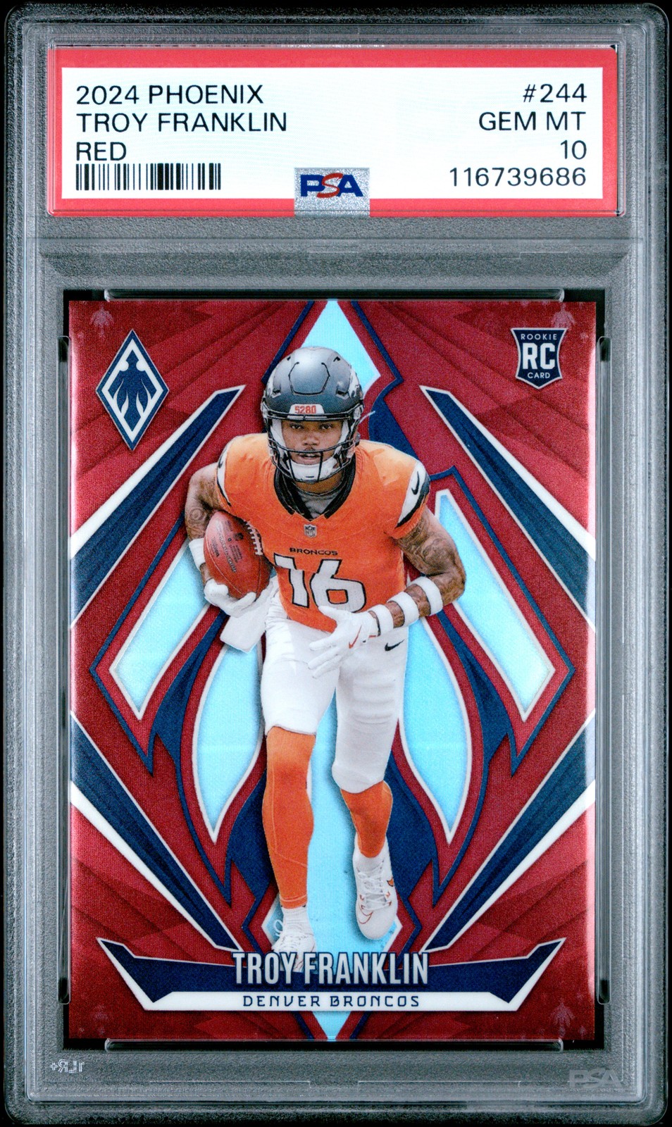 2024 PANINI PHOENIX RED #244 TROY FRANKLIN 55/99 PSA 10