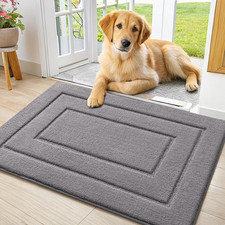 Dog Door Mat for Muddy Paws, Absorbs Moisture and Dirt, Low-Profile Entryway Mat