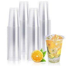 200 Pack 10 oz Clear Plastic Cups, PET Disposable Drinking Cups Perfect for B...