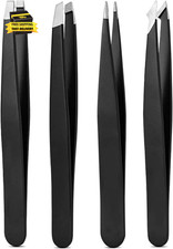 Tweezers Set, High Precision Stainless Steel Eyebrow Tweezers for Facial Hair, I