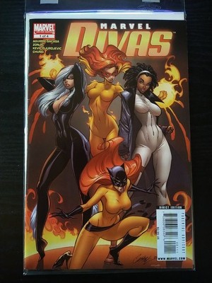 Marvel Divas #1 J. Scott Campbell Black Cat Monica Rambeau Firestar Hellcat