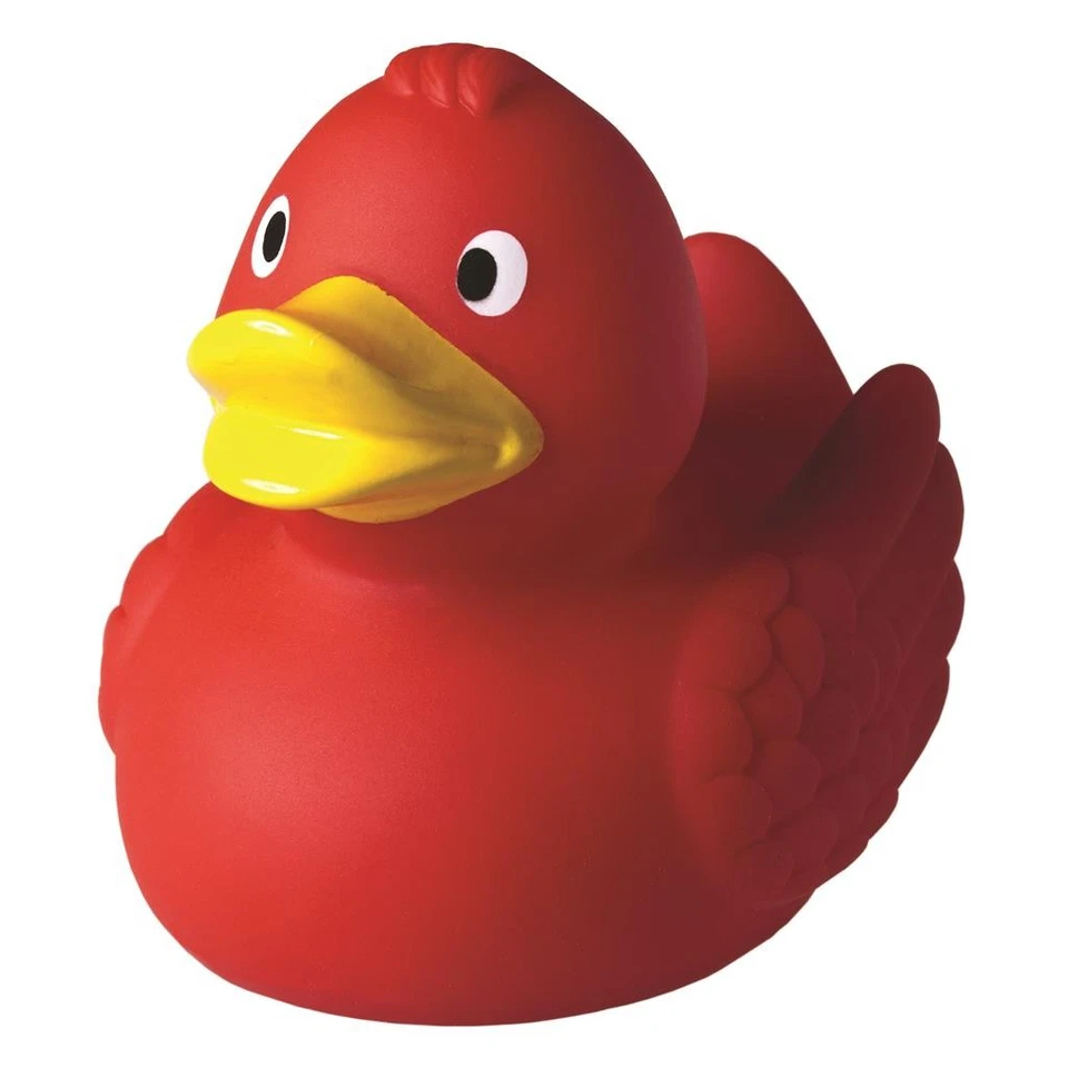MBW Ente rot - unifarbene Enten - Quietscheente - Badeente - ca. 8 cm gross