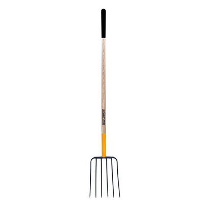 True Temper 6-Tine Steel Manure Fork Pitchfork with Hardwood Handle, 48 in.