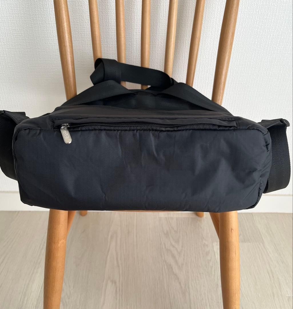 Lesportsac Black Solid Color Backpack Backpack 2W… - image 7