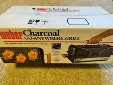 Vintage Weber Charcoal Go-Anywhere Grill 121001: New/Unused in Box/Free Shipping