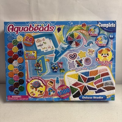 Aquabeads Deluxe Studio Complete Set 24 Colors Over 1300 Beads New In Dmgd Box