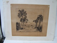 Changing Weather Gulf of Mexico Fla Print Walter Ronald Locke Pencil Signed 1936
