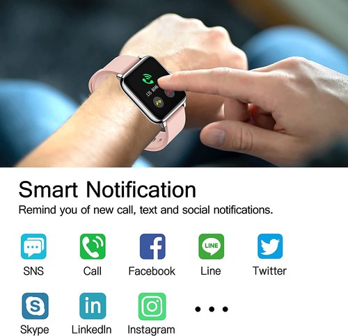 Smartwatch con monitor pressione sanguigna frequenza cardiaca per Samsung Galaxy A14 5G - Foto 36 di 38