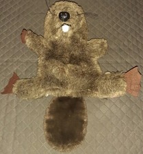 Rare Vintage Dakin 1980 10" Beaver Tail Hand Puppet Stuffed Plush Toy Play Doll