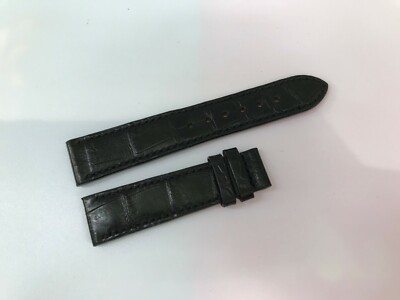 20mm/18mm Black Alligator Crocodile Embossed Leather Watch Strap Band