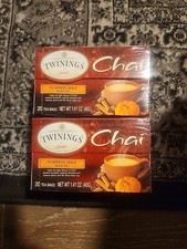 2 pks Twinings Chai PUMPKIN SPICE Caffeinated Black Tea 20 bags each 07/05/2026