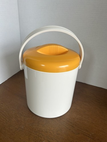 VTG ITALIAN PEDRINI LILLO PPL YELLOW & WHITE INSULATED ICE BUCKET~BOTTLE CHILLER - Picture 3 of 8