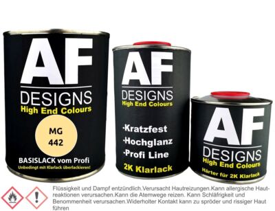Autolack für MG 442 Primula Yellow 1,25L Klarlack Set