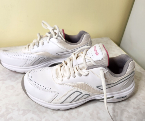 Reebok Walk Ultra DMX Max Women’s Size 6 Sneaker Walking Shoe Pink E4 White - Afbeelding 1 van 6