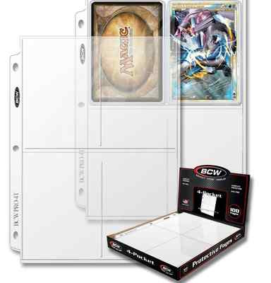 BCW Collecting sleeves [10] pages for binder postcard 4 pocket