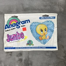 Vintage Anagram Looney Tunes Tweety Bird Blue Heart Balloon 30”Refillable