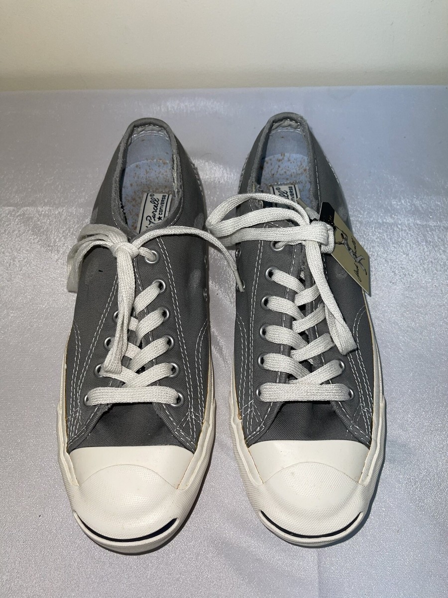 Converse Jack Purcell Gray Ox Distressed Cap Toe Sneakers