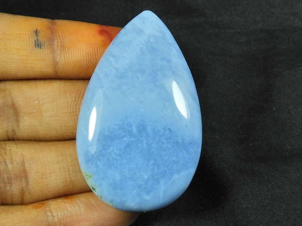 29X45X07 MM Natural Blue Opal Pear Shape Cabochon Loose Gemstone 77Cts. - Image 3 of 4