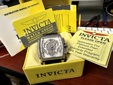 Invicta Men's S1 Rally Swiss Chrono Silver Dial Black Genuine Leather Watch 5660