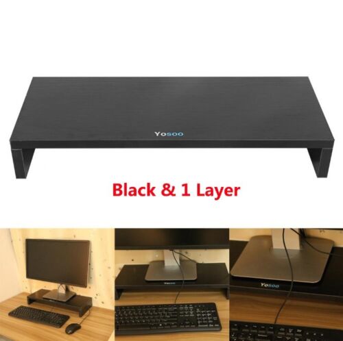 Wooden Monitor Stand LCD Computer Riser Desktop Holder Storage Bracket Organizer - Picture 14 of 23