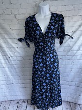 NOBODY'S CHILD Blue Black Midi Maxi Dress Stars Size 10