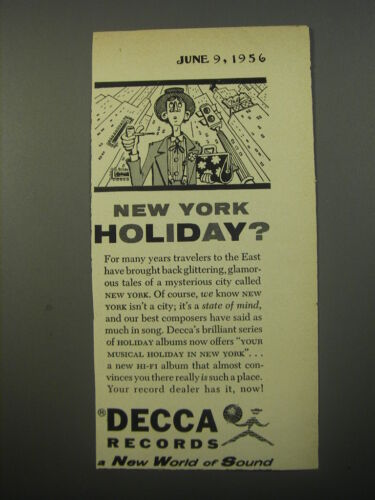 1956 Decca Records Ad - New York Holiday? - Afbeelding 1 van 1