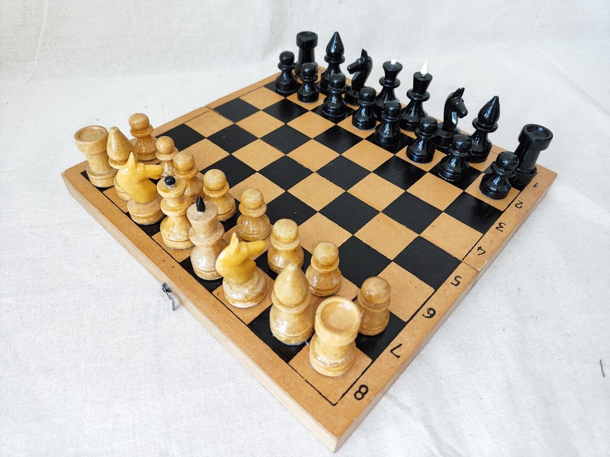 USSR Soviet Wood Tournament Chess Set Rare 1983 Old Vintage