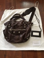 Sac cuir it bag BALENCIAGA pompon giant Marron leather city